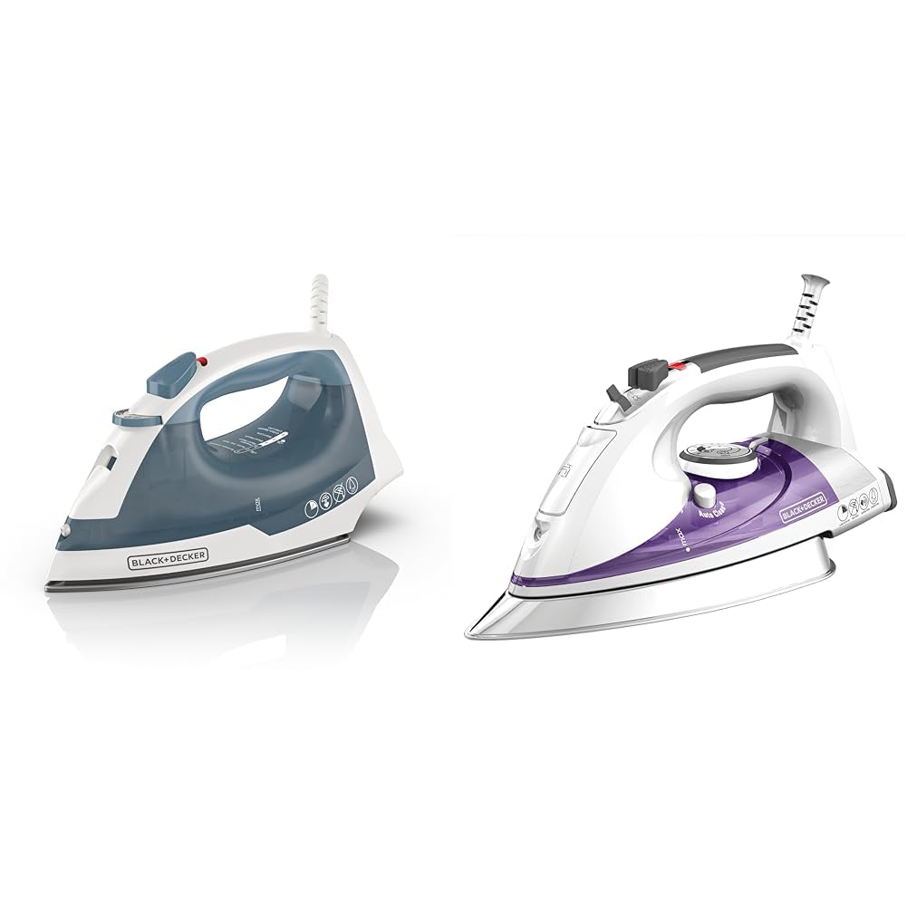 BLACK+DECKER Steam Iron for Clothes with Auto Shutoff & TrueGlide Soleplate