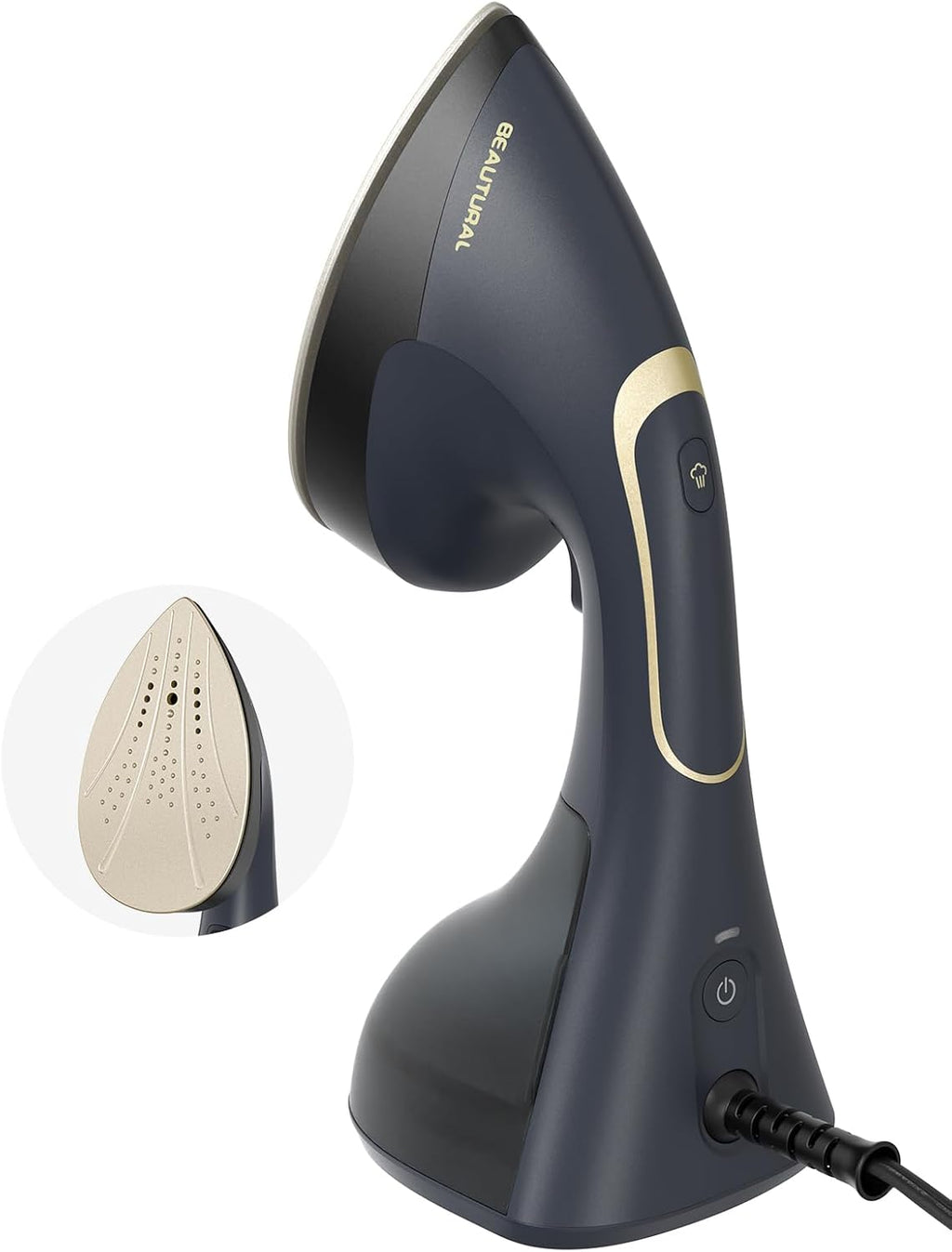 BEAUTURAL Steamer for Clothes, Handheld 2-in-1 Steam & Iron, 1200W, Navy