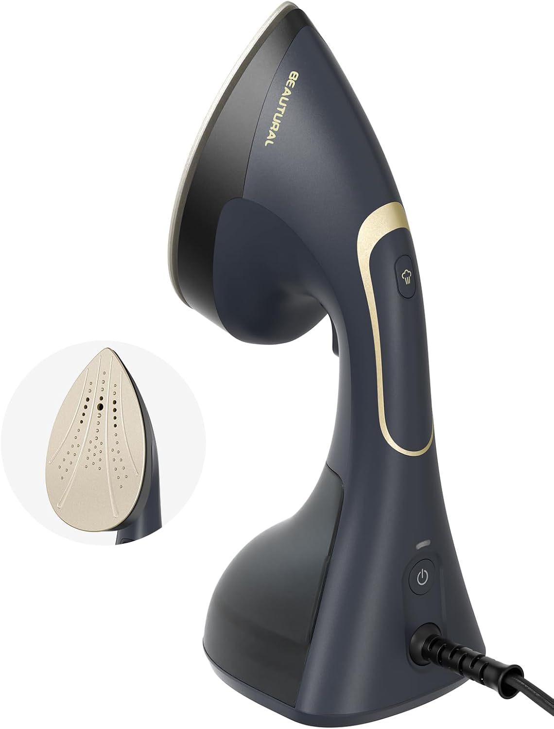 BEAUTURAL Steamer for Clothes, Handheld 2-in-1 Steam & Iron, 1200W, Navy