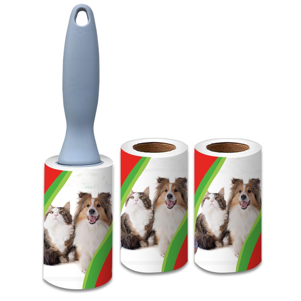 Lint Rollers for Pet Hair Extra Sticky, Lint Remover for Clothes, Clean The Hair on Sheeets Couch Furniture and Carpet,Dog lint Roller, 600 Sheets 2 Handles with 6 Rollers