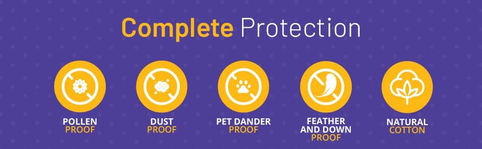 Allersoft|Unbleached Organic Cotton| Dust, Pet Dander, Feather and Pollen Allergy Control Comforter Protector & Duvet Cover