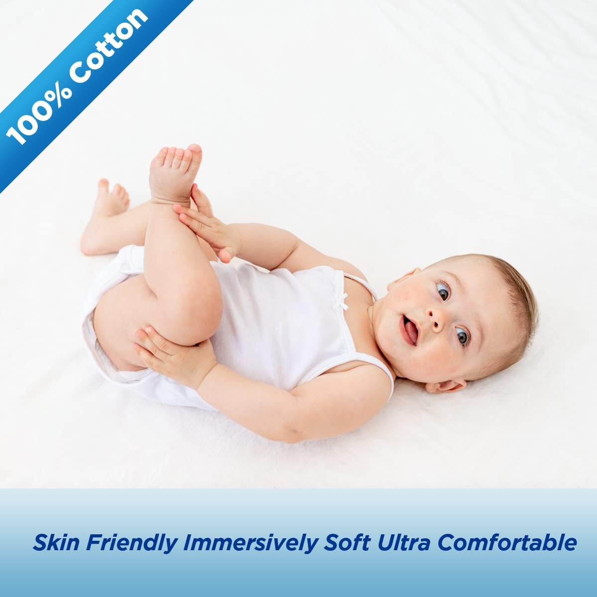 Waterproof Mattress Protector Twin Size, Terry Cotton Fitted Sheet Style with Deep Pocket 18" – Breathable TPU Cooling Cover, 39"x75"