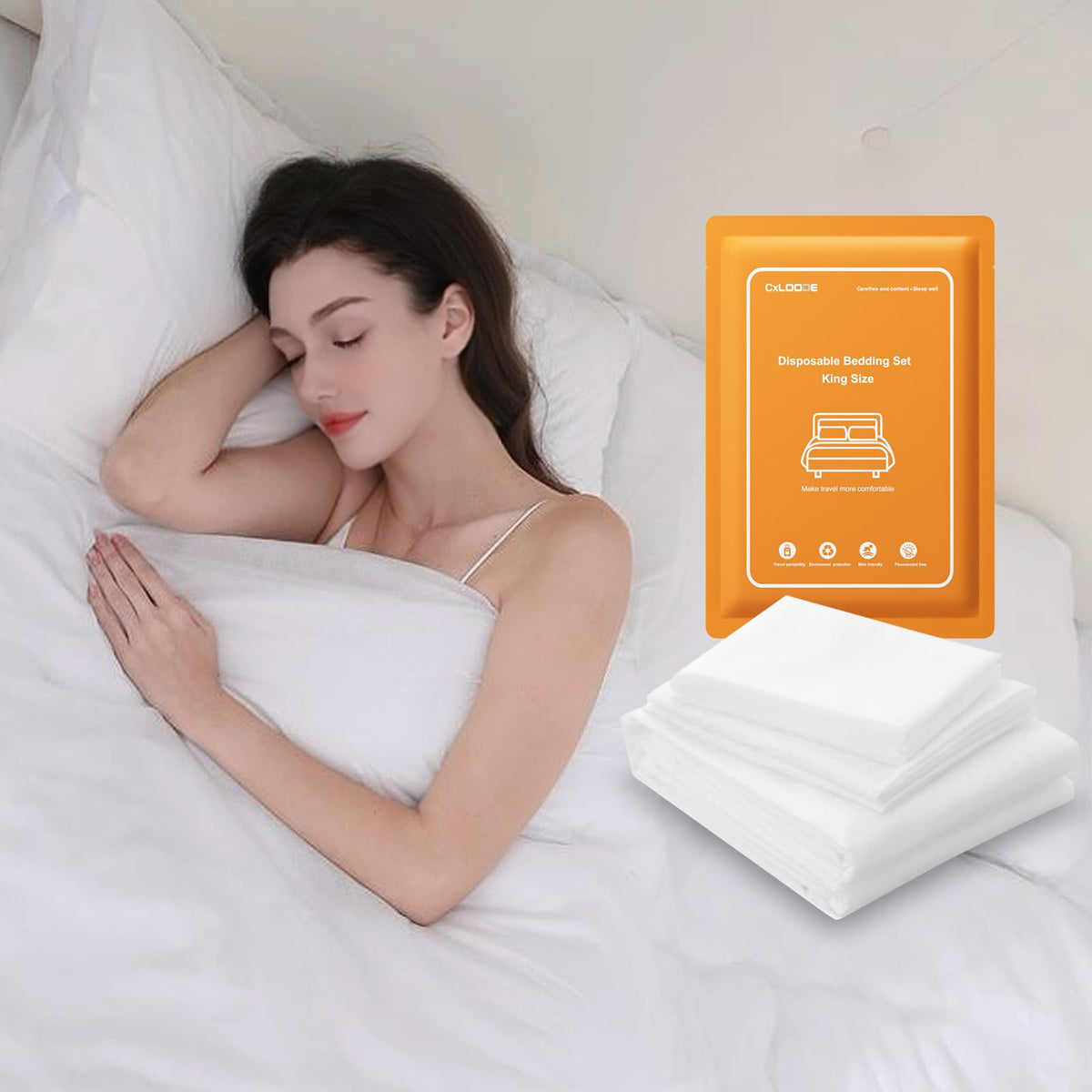 4 Pack Disposable Bed Sheet Queen Size for Travel