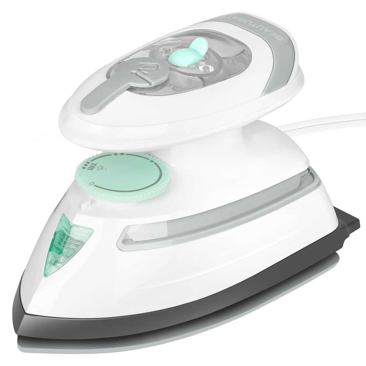 BEAUTURAL Mini Travel Steam Iron for Clothes with Dual Voltage, White