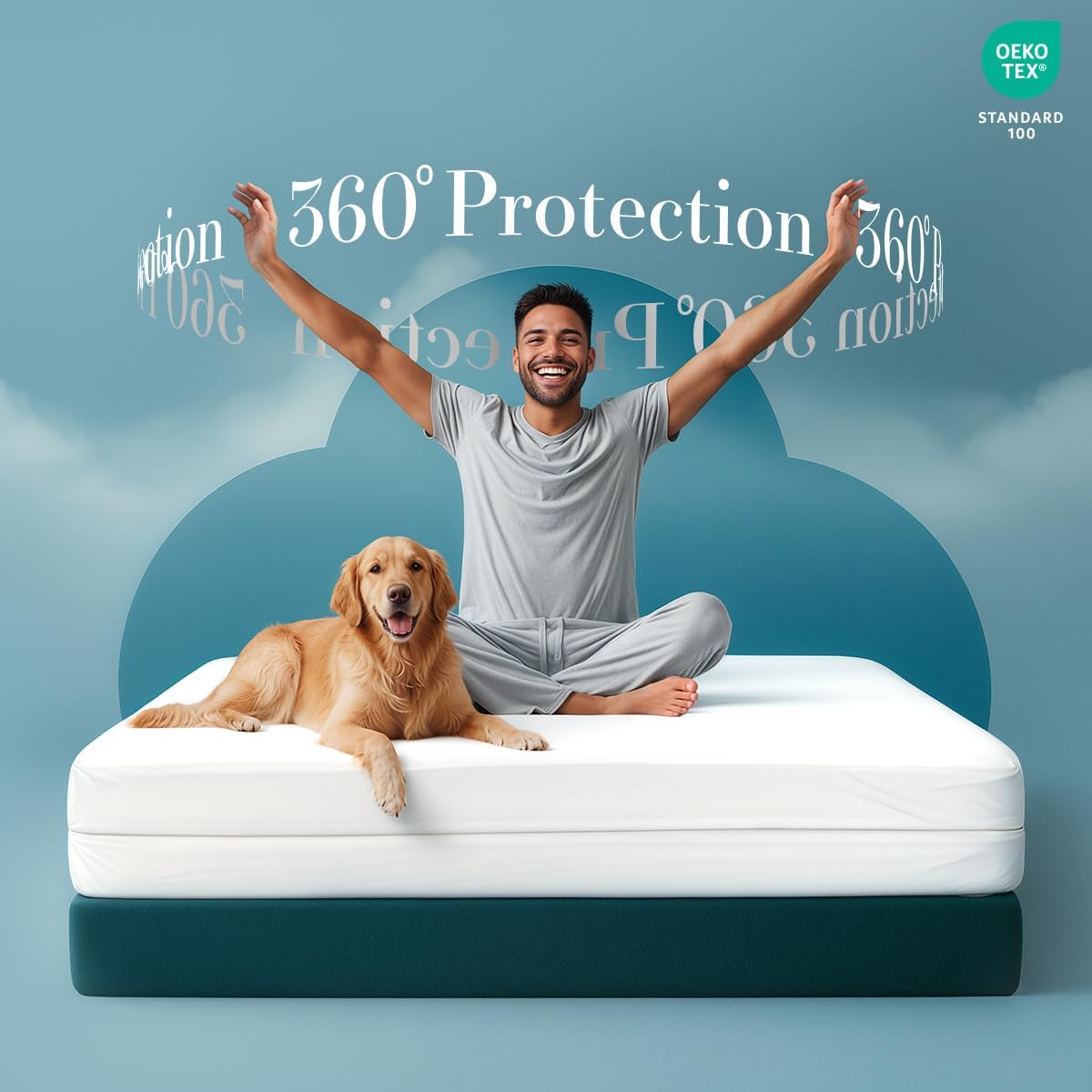 Utopia Bedding Waterproof Mattress Protector Queen Size, Zippered Mattress Encasement Bed Bug and Dust Mite Proof, Absorbent Six-Sided Mattress Cover