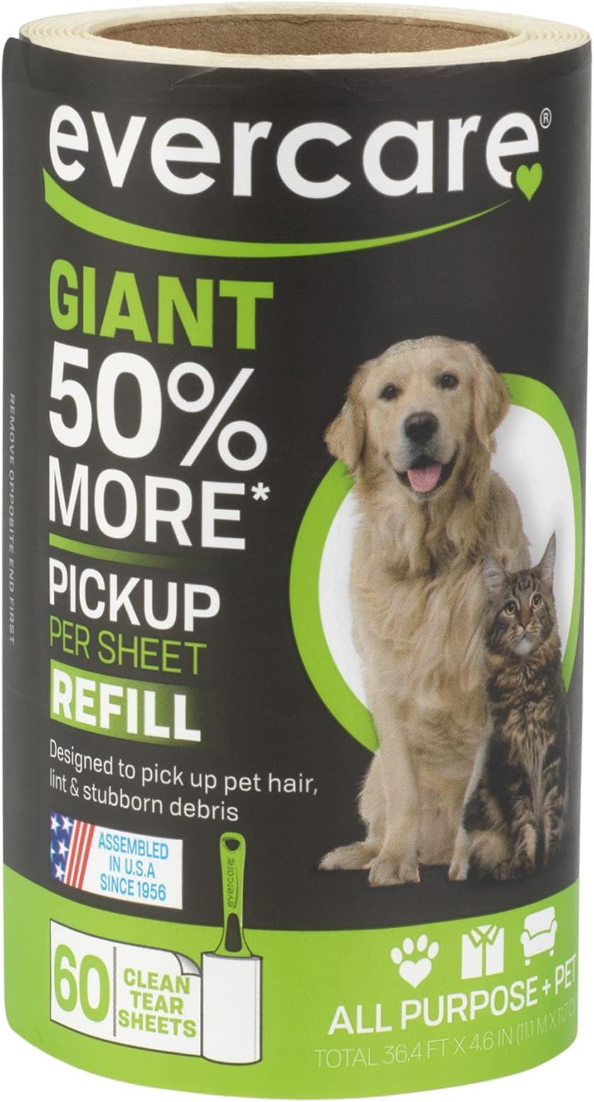 Evercare Pack of 4 Pet Extreme Stick Plus Lint Roller Refill Rolls