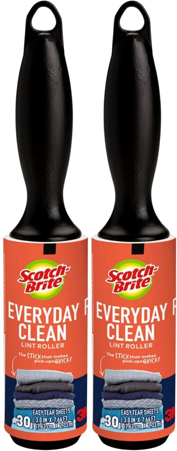 Scotch 3M Mini Lint Rollers 6-Pack (30 Sheets Each), Travel-Size Sticky Lint Removers for Clothes, Furniture and Pet Hair (3-Pack (30 Sheets Each))