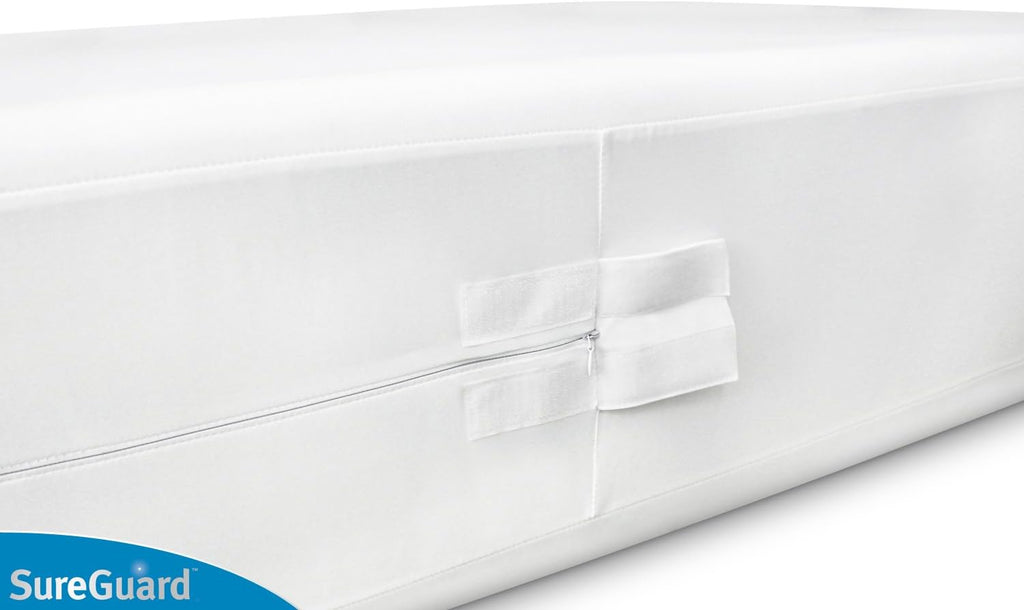 Queen Size SureGuard Box Spring Encasement - 100% Waterproof, Bed Bug Proof, Hypoallergenic - Premium Zippered Six-Sided Cover