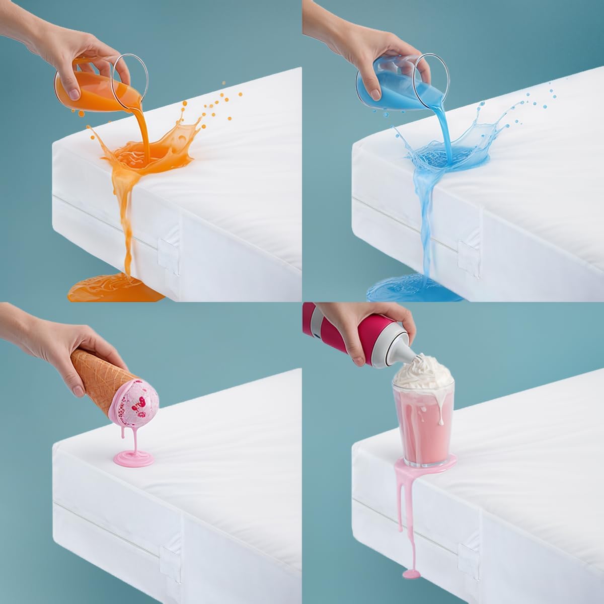 Utopia Bedding Waterproof Mattress Protector Queen Size, Zippered Mattress Encasement Bed Bug and Dust Mite Proof, Absorbent Six-Sided Mattress Cover