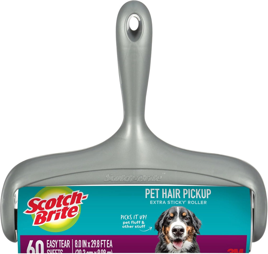 Scotch-Brite Pet Hair Extra Sticky Large Lint Roller, 60 Sheets, 1 Pack