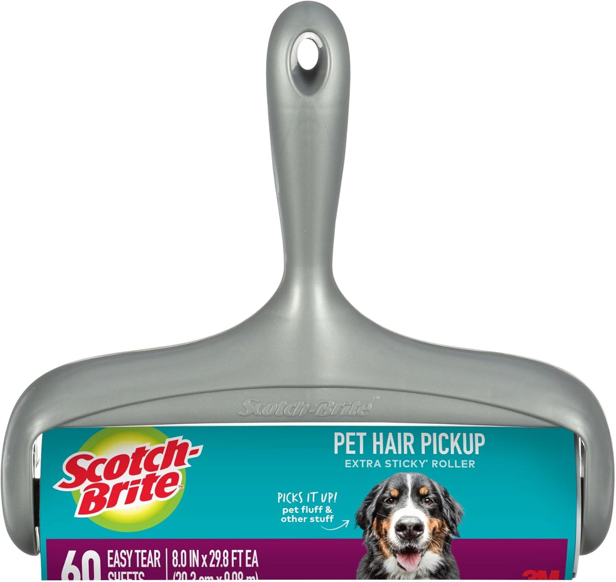 Scotch-Brite Pet Hair Extra Sticky Large Lint Roller, 60 Sheets, 1 Pack