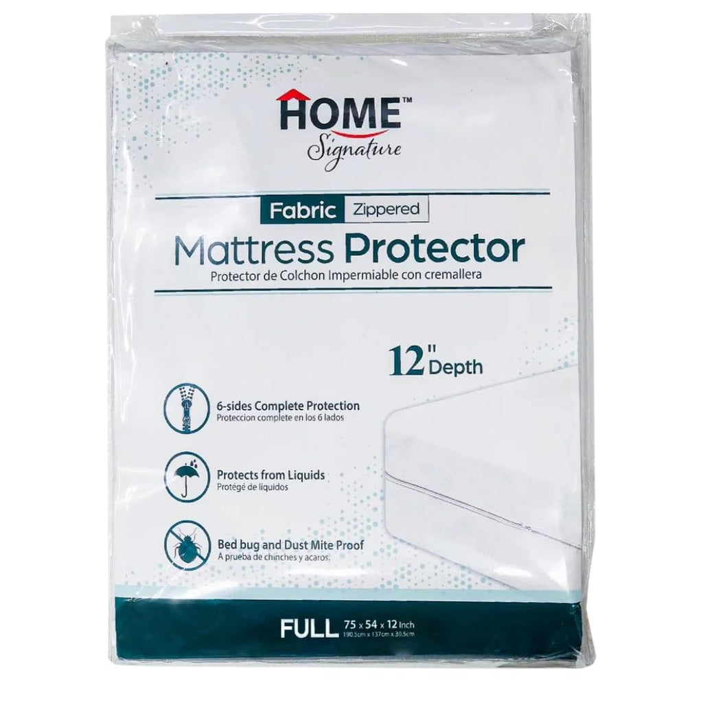 Zippered Waterproof Mattress Protector – 6-Sided Encasement, Bed Bug & Dust Mite Proof, 12” Deep Cover for Full Protection (Queen)