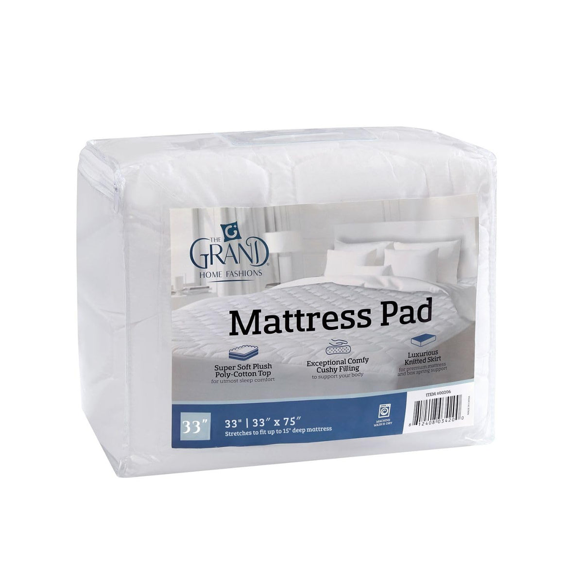 The Grand Hotel Collection Twin Size Hybrid Mattress Protector & Pad - Soft and Comfortable Bed Sheet Cover that Restores the Beauty of Your Mattress, While Protecting from Stains, Dust, and Dirt.