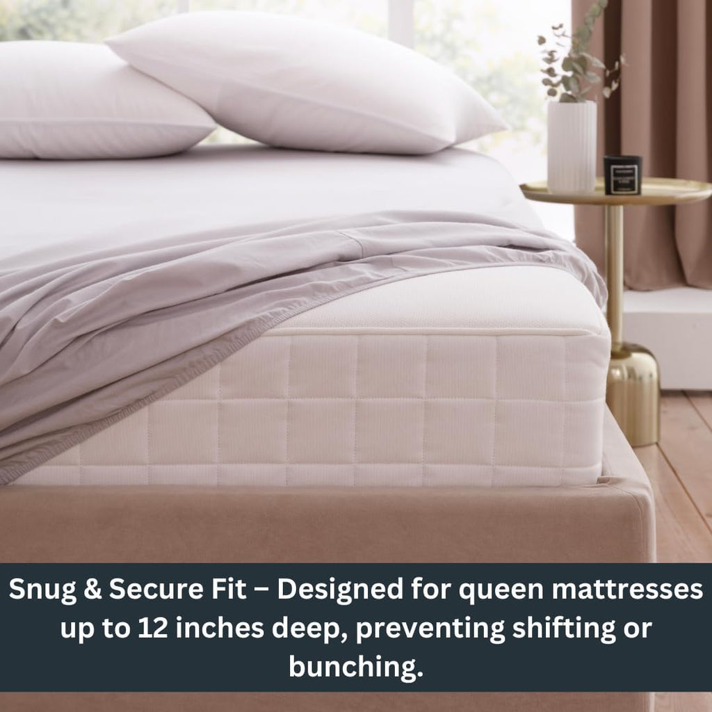 Zippered Waterproof Mattress Protector – 6-Sided Encasement, Bed Bug & Dust Mite Proof, 12” Deep Cover for Full Protection (Queen)