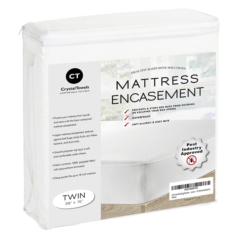Waterproof Mattress Protector Queen Size - 6-Sided Zippered Mattress Encasement, Breathable Fabric Cover, Machine Washable, Fits Queen Mattress 60 x 80 Inches, Up to 16" Deep
