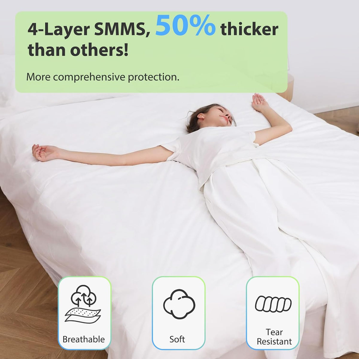 4 Pack Disposable Bed Sheet Queen Size for Travel