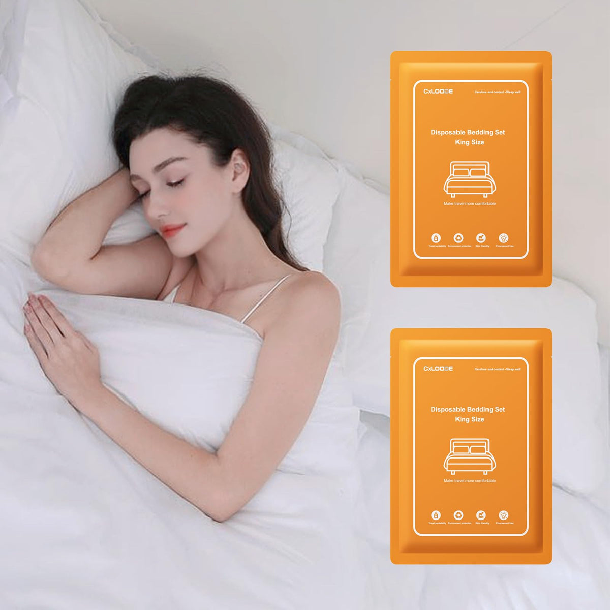 4 Pack Disposable Bed Sheet Queen Size for Travel