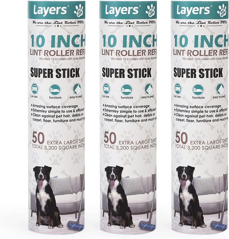 Layers Large Lint Roller Refill,Oversized Rollers, 10 in Wide in Market