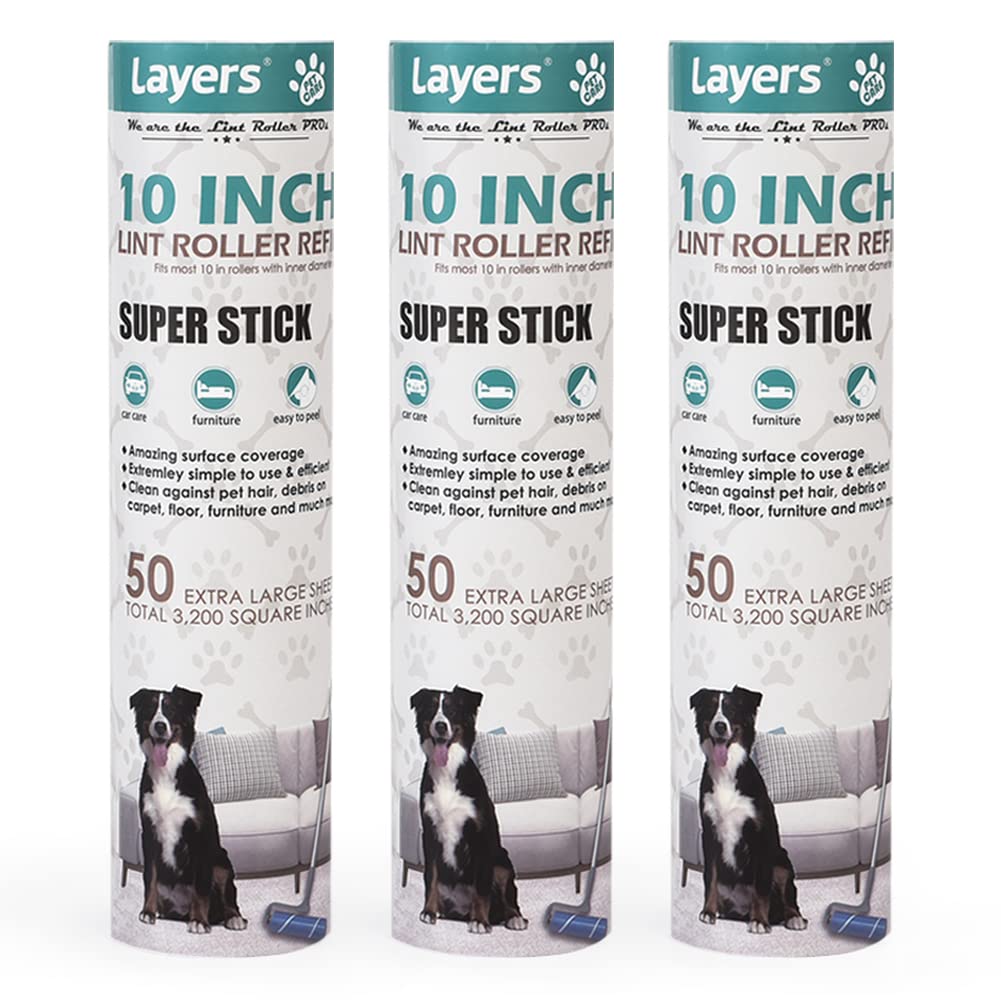 Layers Large Lint Roller Refill,Oversized Rollers, 10 in Wide in Market