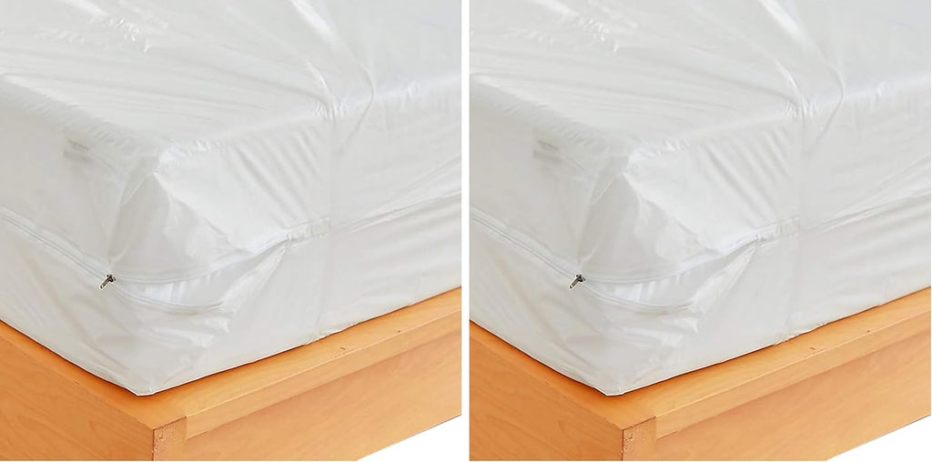 Waterproof Zippered Plastic Mattress Protector Encasement (Queen Size)