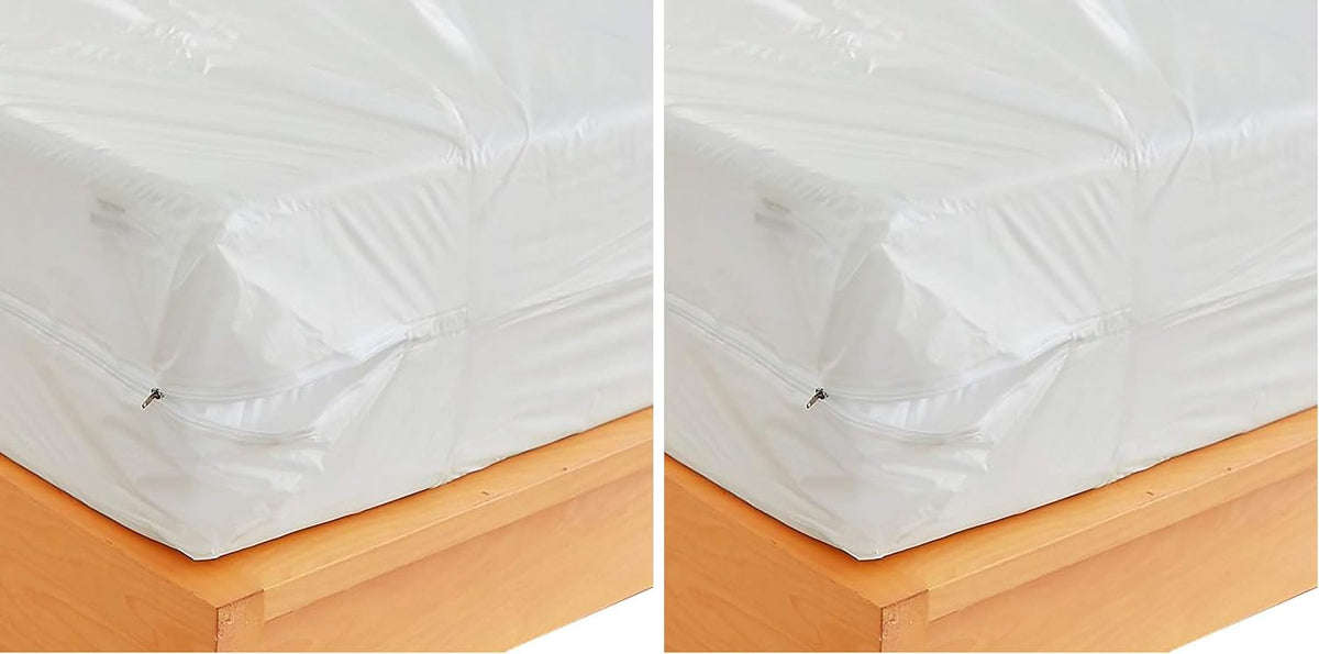 Waterproof Zippered Plastic Mattress Protector Encasement (Queen Size)
