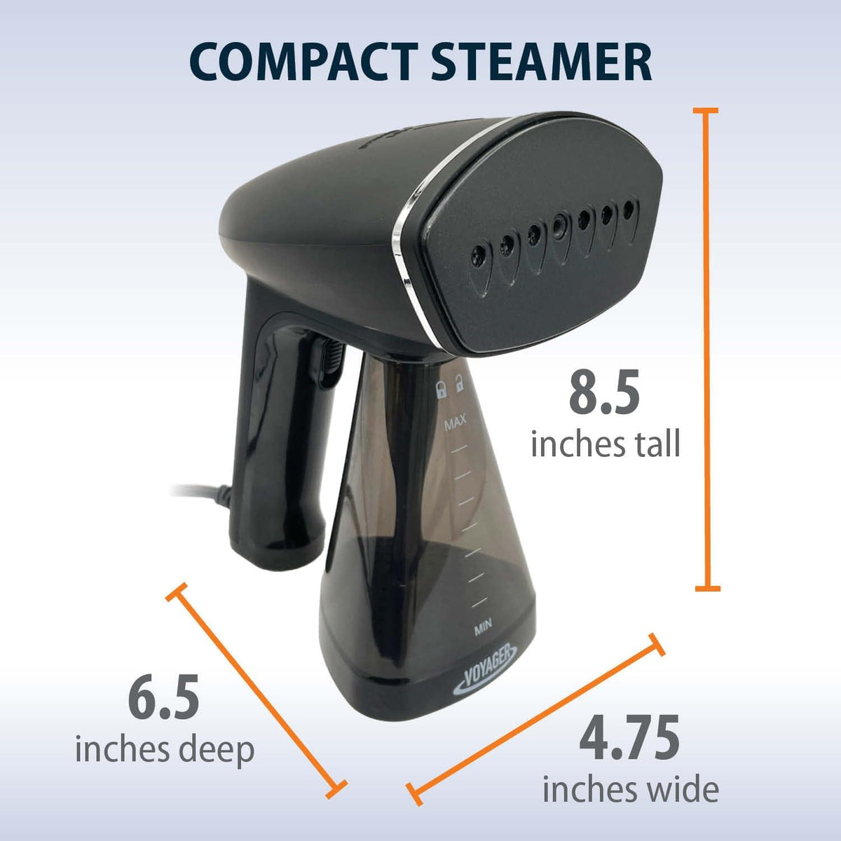 Voyager Cloud Handheld Clothes Steamer, 1650W, Matte Black