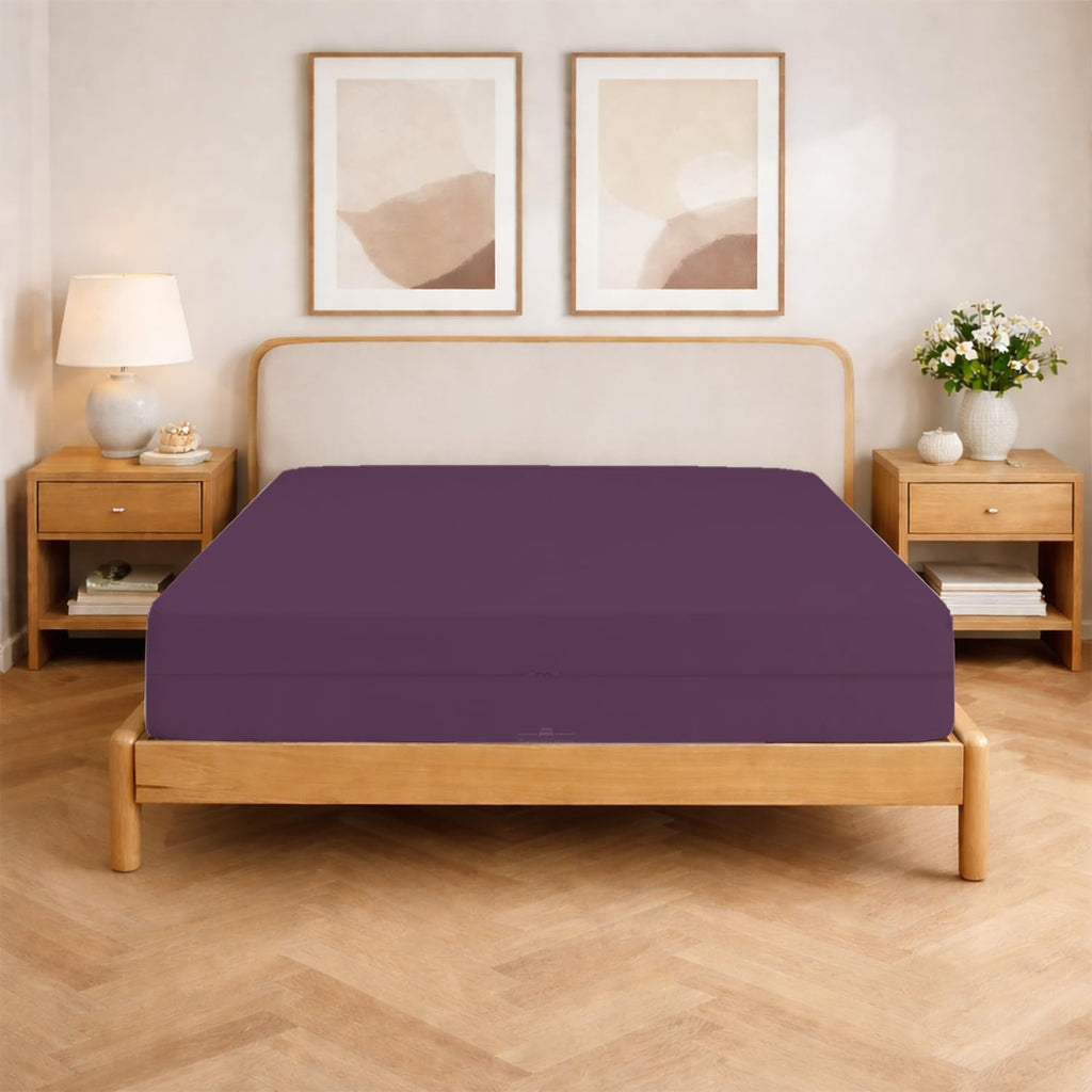 Queen Size Microfiber 1 PC Zipper Fitted Sheet 4 Inch Deep , Dark Grey