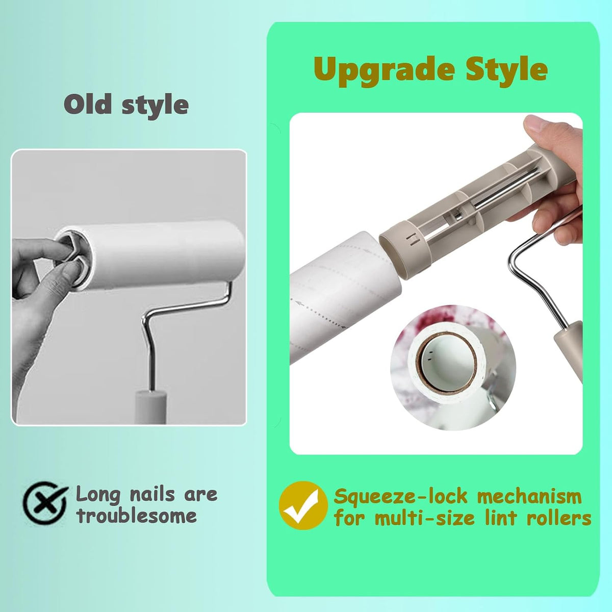 Large Lint Rollers for Pet Hair Extra Sticky，6.3'' Wide Remover