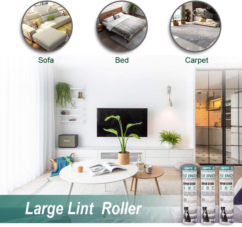 Layers Large Lint Roller Refill,Oversized Rollers, 10 in Wide in Market