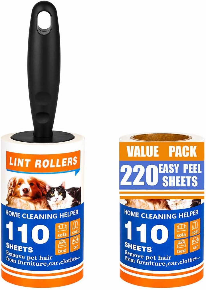 Extra Sticky Lint Roller for Pet Hair,220 Sheets,1 Handle