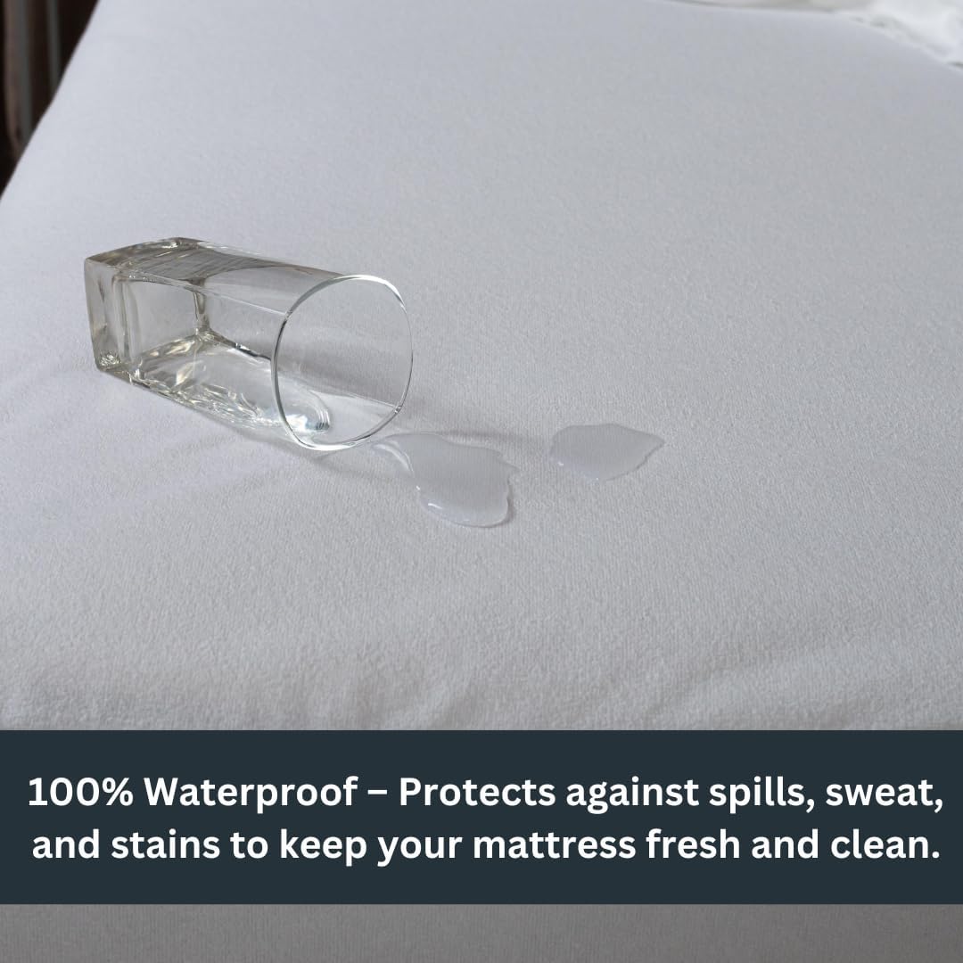 Zippered Waterproof Mattress Protector – 6-Sided Encasement, Bed Bug & Dust Mite Proof, 12” Deep Cover for Full Protection (Queen)