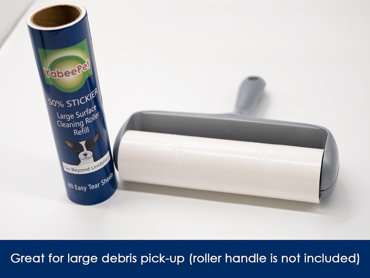 8 inch Large Surface Roller Refill for Scotch-Brite 50% Stickier Lint Roller, Works Great On Pet Hair (60 Sheets per Roll, 4 Pack)
