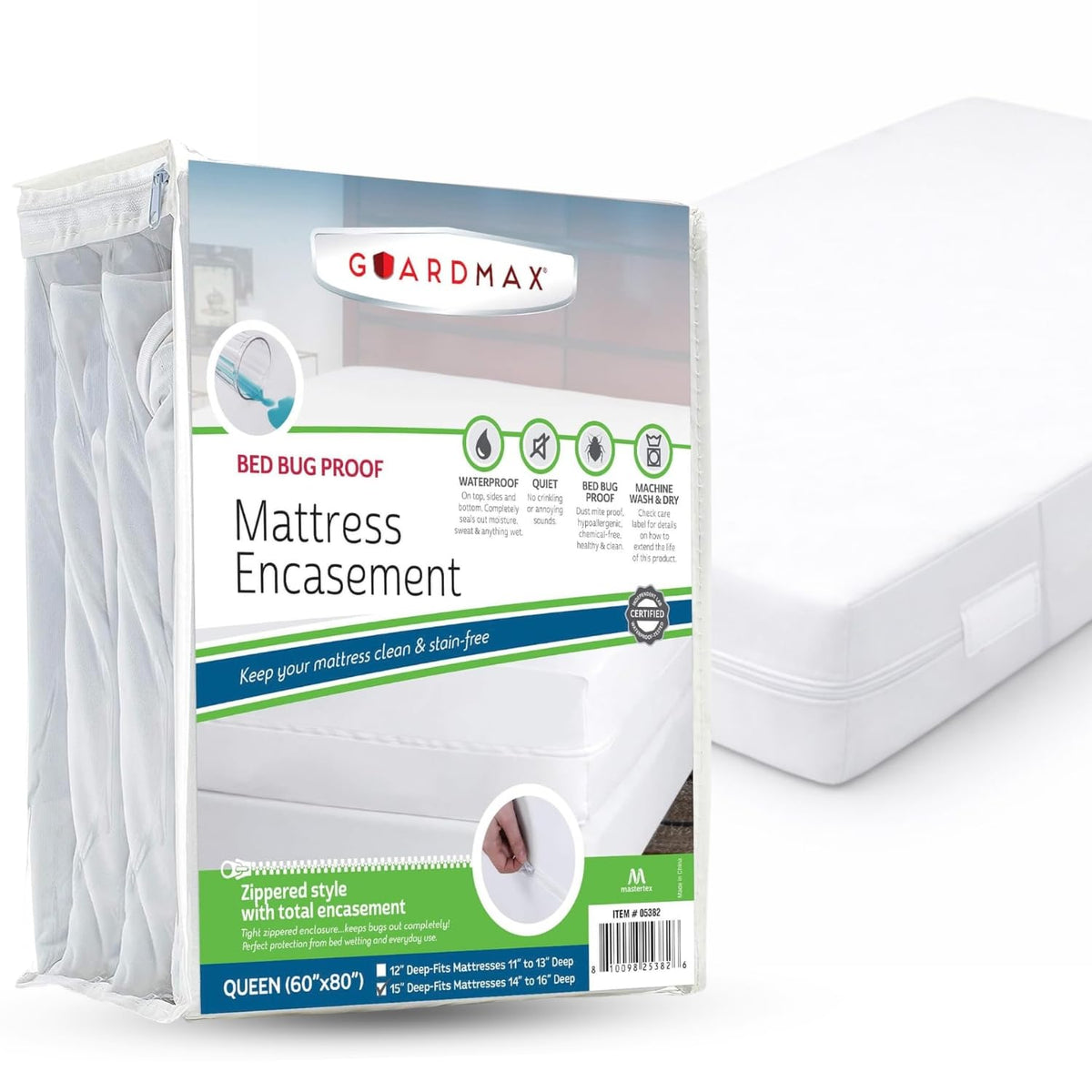 Guardmax Queen Mattress Protector Zippered, Bed Bug Mattress Cover