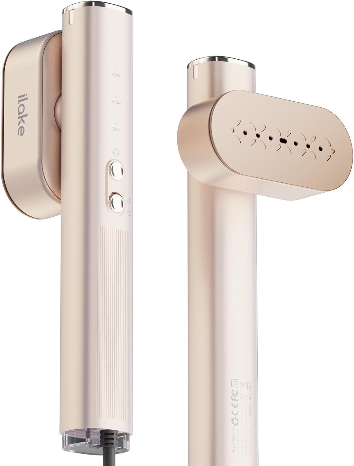 Travel Steamer for Clothes, 100-240V Dual Voltage Portable Garment Steamer, 1000W Travel Size Handheld Steamer & Iron 2 in 1 for Global & Europe Travel, Business, Home, Rose Gold，Gold