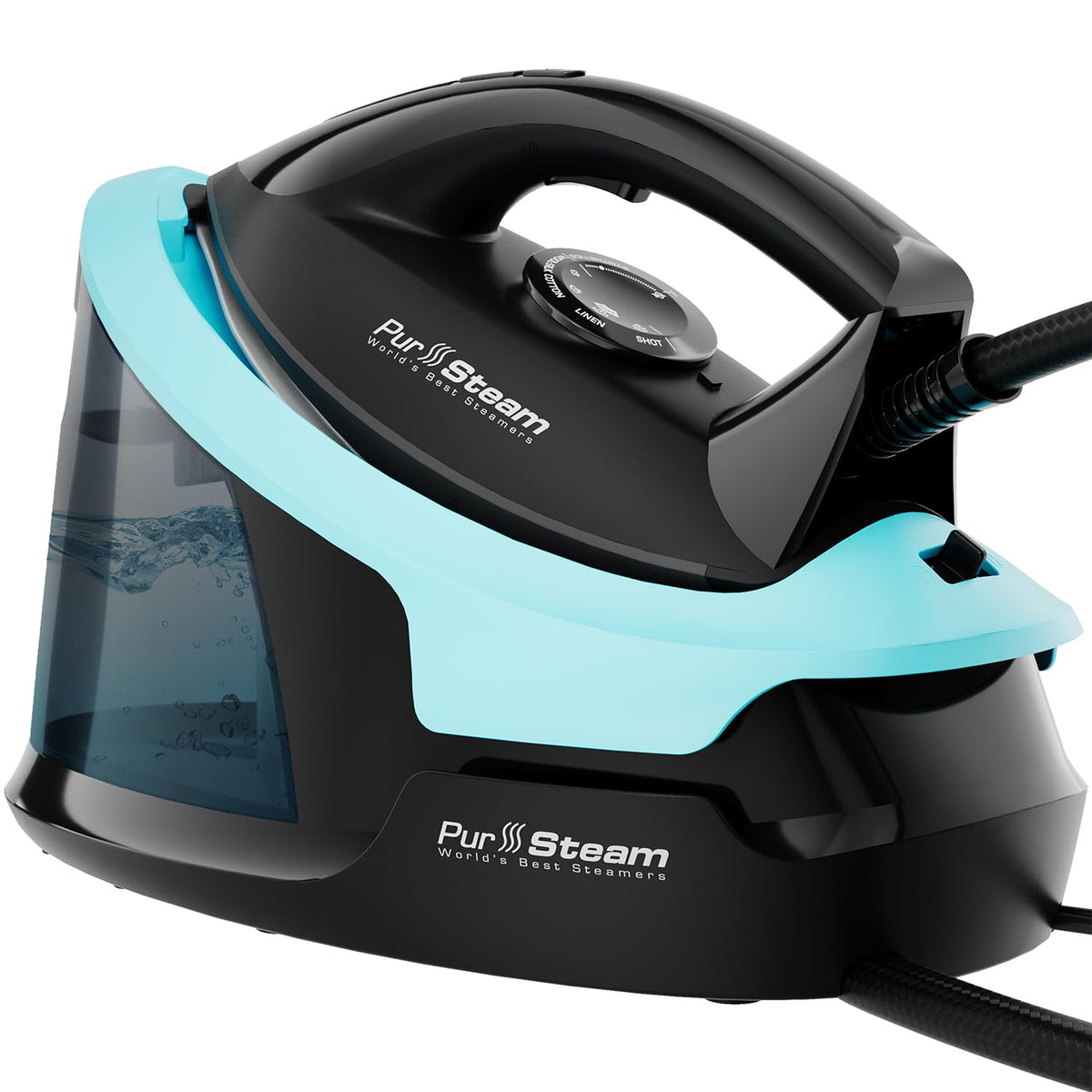 PurSteam SteamBurst+ Steam Iron, Ceramic Soleplate, Self-Clean, Anti Drip