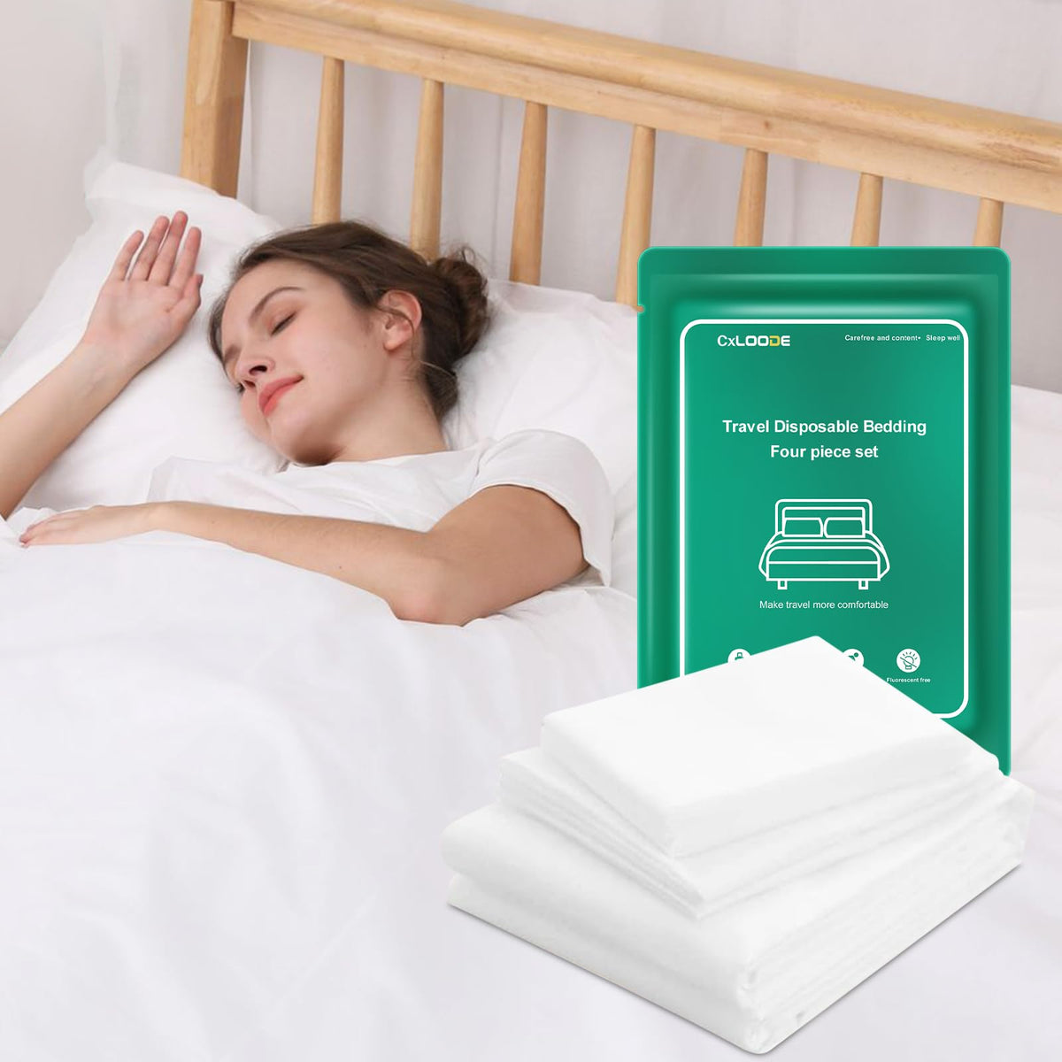 4 Pack Disposable Bed Sheet Queen Size for Travel
