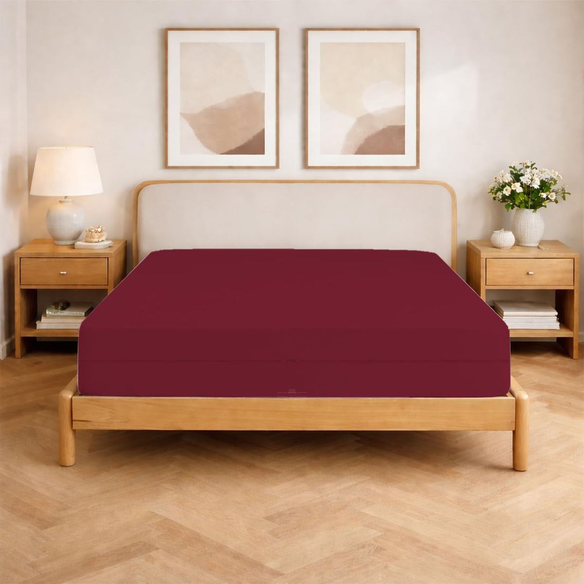Queen Size Microfiber 1 PC Zipper Fitted Sheet 4 Inch Deep , Dark Grey