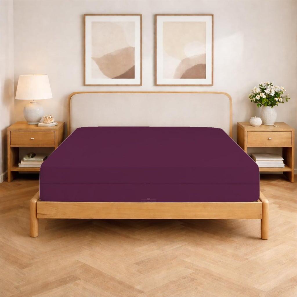 Queen Size Microfiber 1 PC Zipper Fitted Sheet 4 Inch Deep , Dark Grey