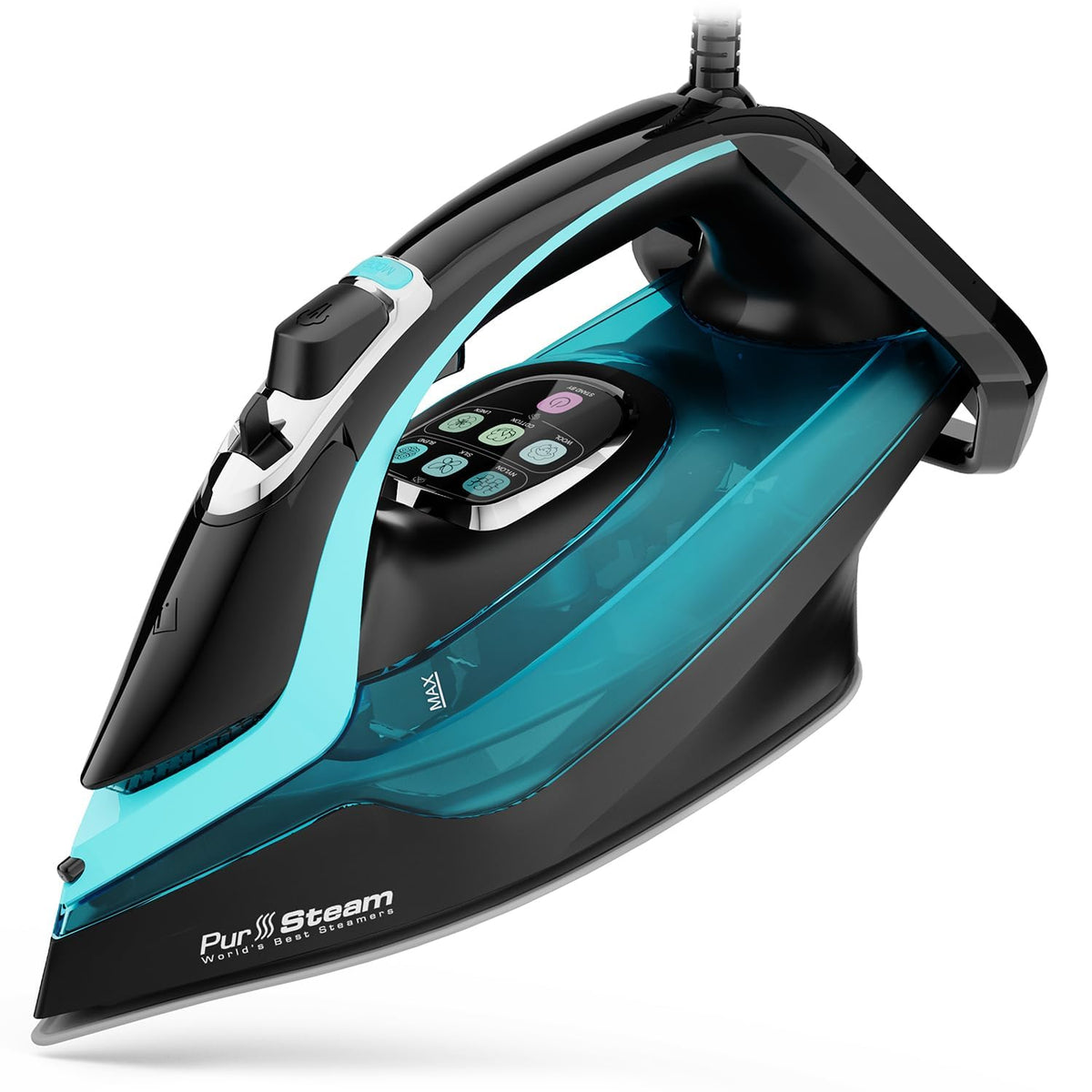 PurSteam SteamBurst+ Steam Iron, Ceramic Soleplate, Self-Clean, Anti Drip