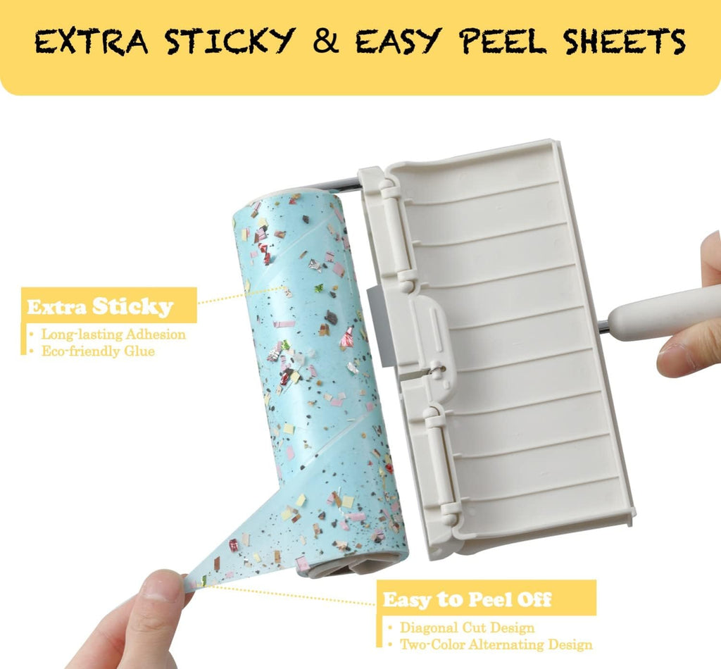 Lint Roller Refills 6.3", 240 Sheets, Extra Sticky, Two-Color Easy Tear-Off