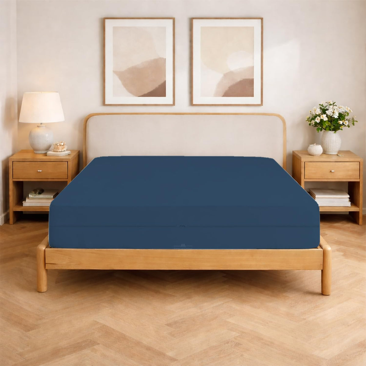 Queen Size Microfiber 1 PC Zipper Fitted Sheet 4 Inch Deep , Dark Grey