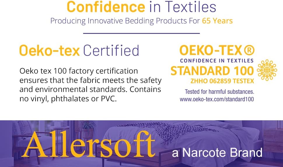 Allersoft| All Cotton Dust, Pet Dander, Feather, Pollen & Allergy Control Duvet Protector (106x96)