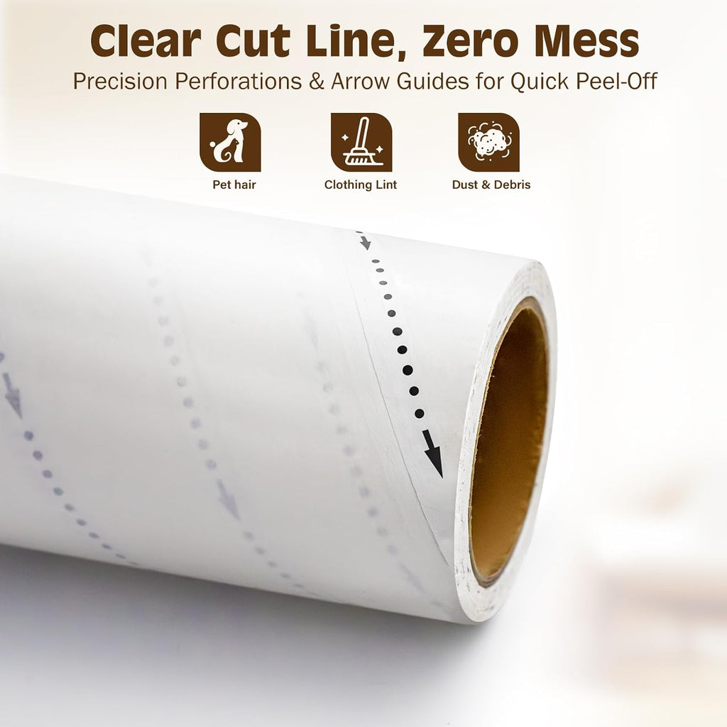 BEAH Large Lint Roller for Pet Hair Extra Sticky,9.45''Pet Hair Removal Tool Roller for Pet Dog Cat Hair (1 Roller+4 Long Rolls 1 Short roll)