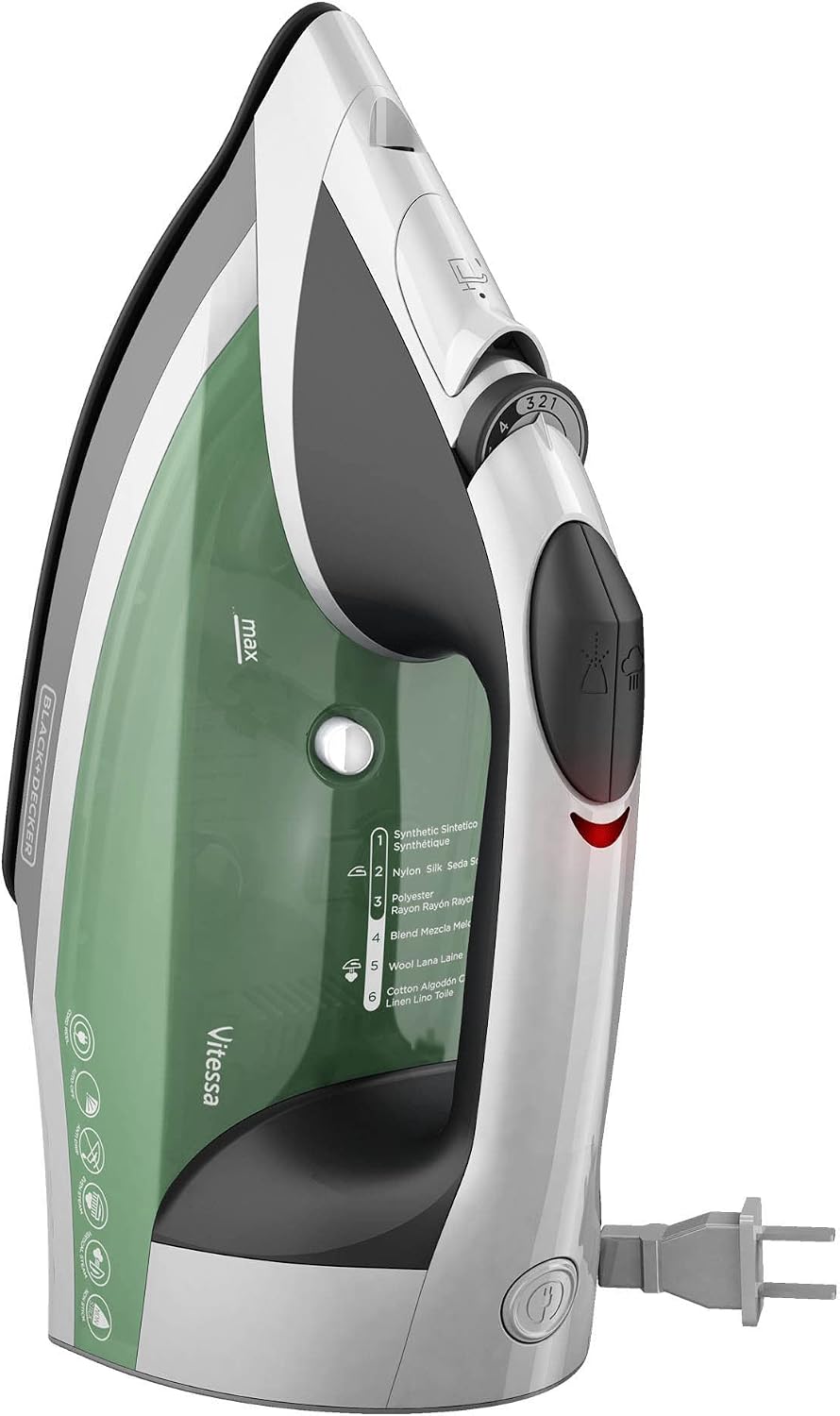 BLACK+DECKER Vitessa Advanced Steam Iron, ICR2020, Even Steam Nonstick Soleplate, Auto Shutoff, Tangle-Free Retractabel Cord, Green