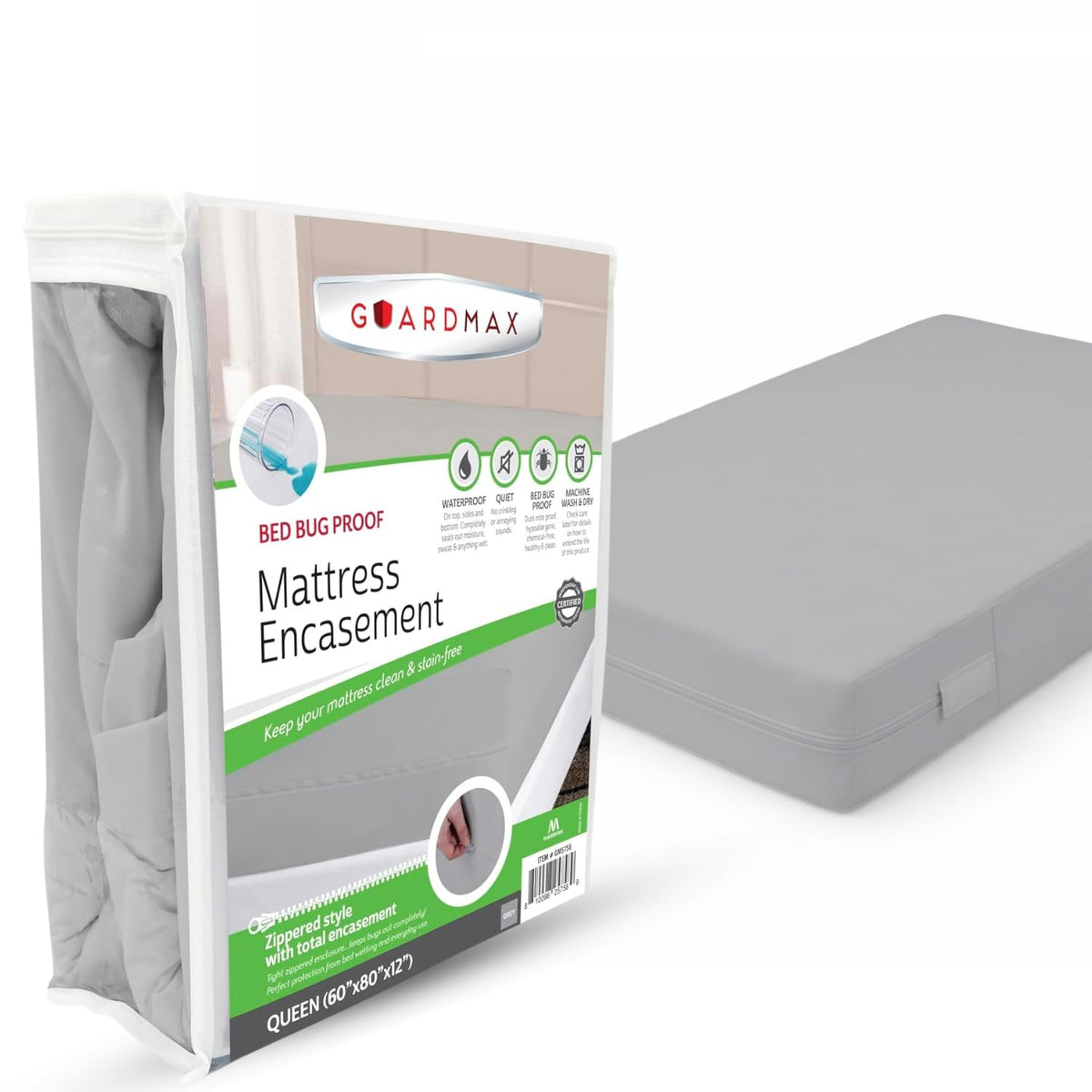 Guardmax Queen Mattress Protector Zippered, Bed Bug Mattress Cover