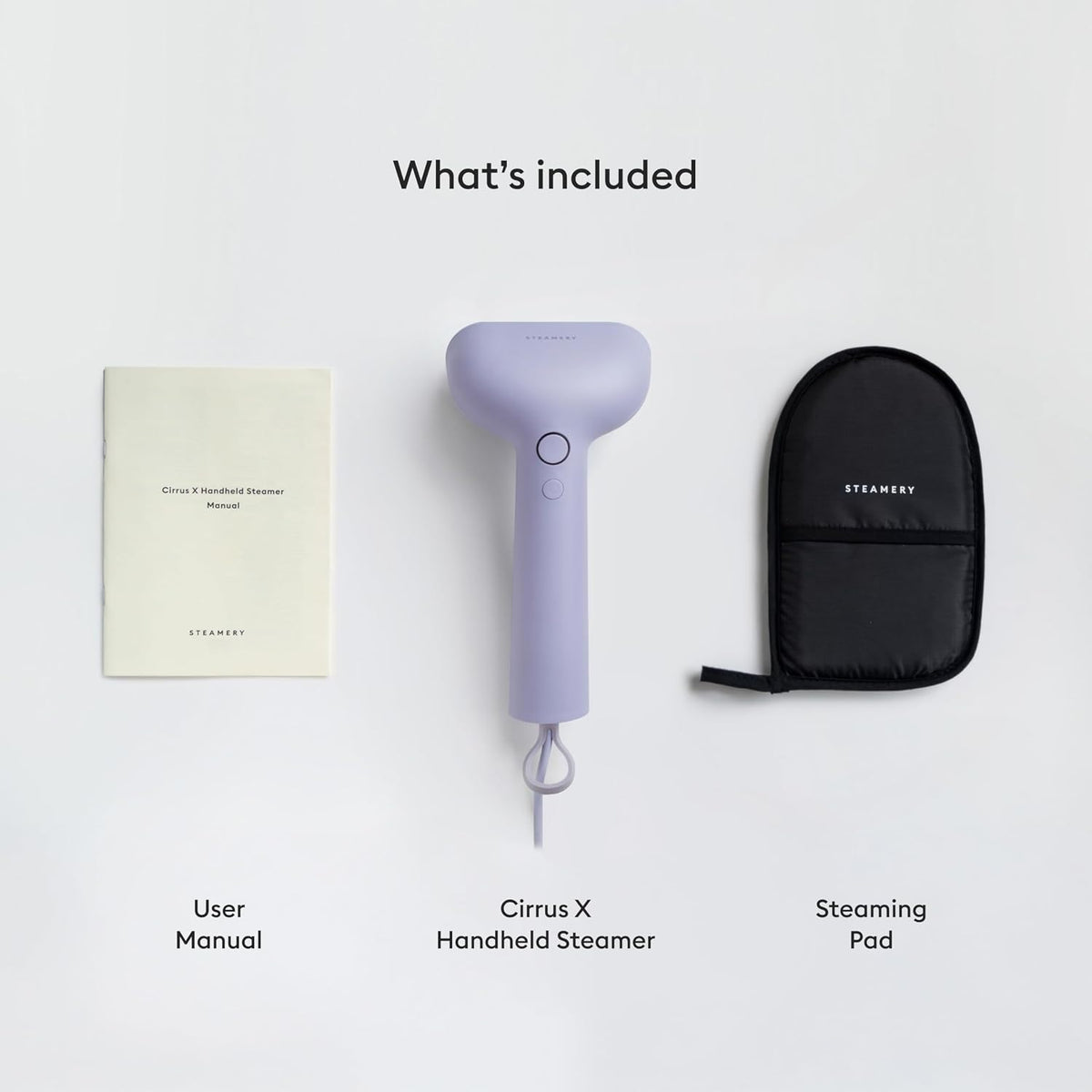 Steamery Handheld Clothes Steamer Cirrus X, 1200W, Steam Output 20g/min, Heat up in 20 Seconds, Portable, Minimalistic, Scandinavian design, Purple
