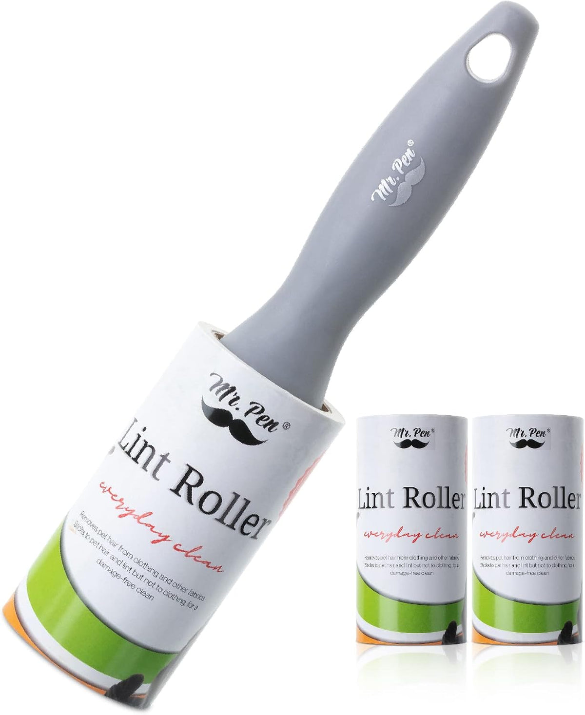 Mr. Pen- Lint Rollers, 1 Handle with 3 Refills, 270 Sheets