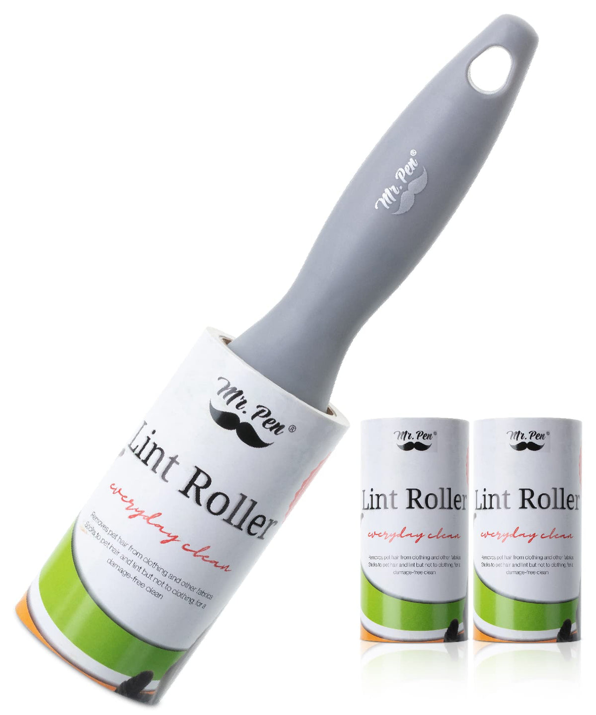 Mr. Pen- Lint Rollers, 1 Handle with 3 Refills, 270 Sheets
