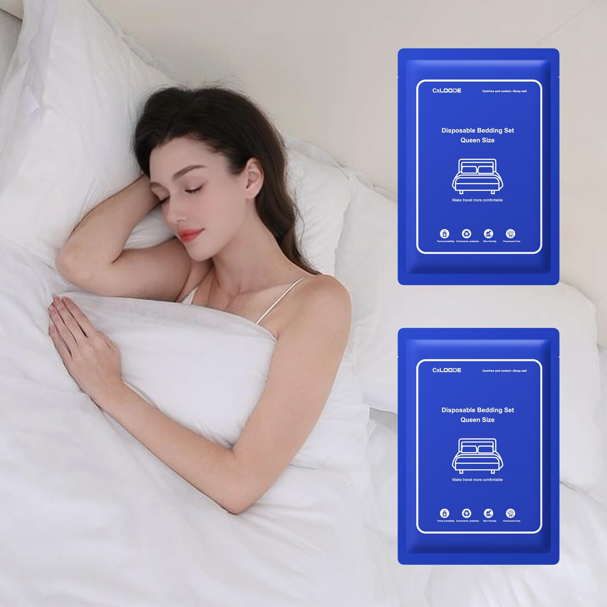 4 Pack Disposable Bed Sheet Queen Size for Travel