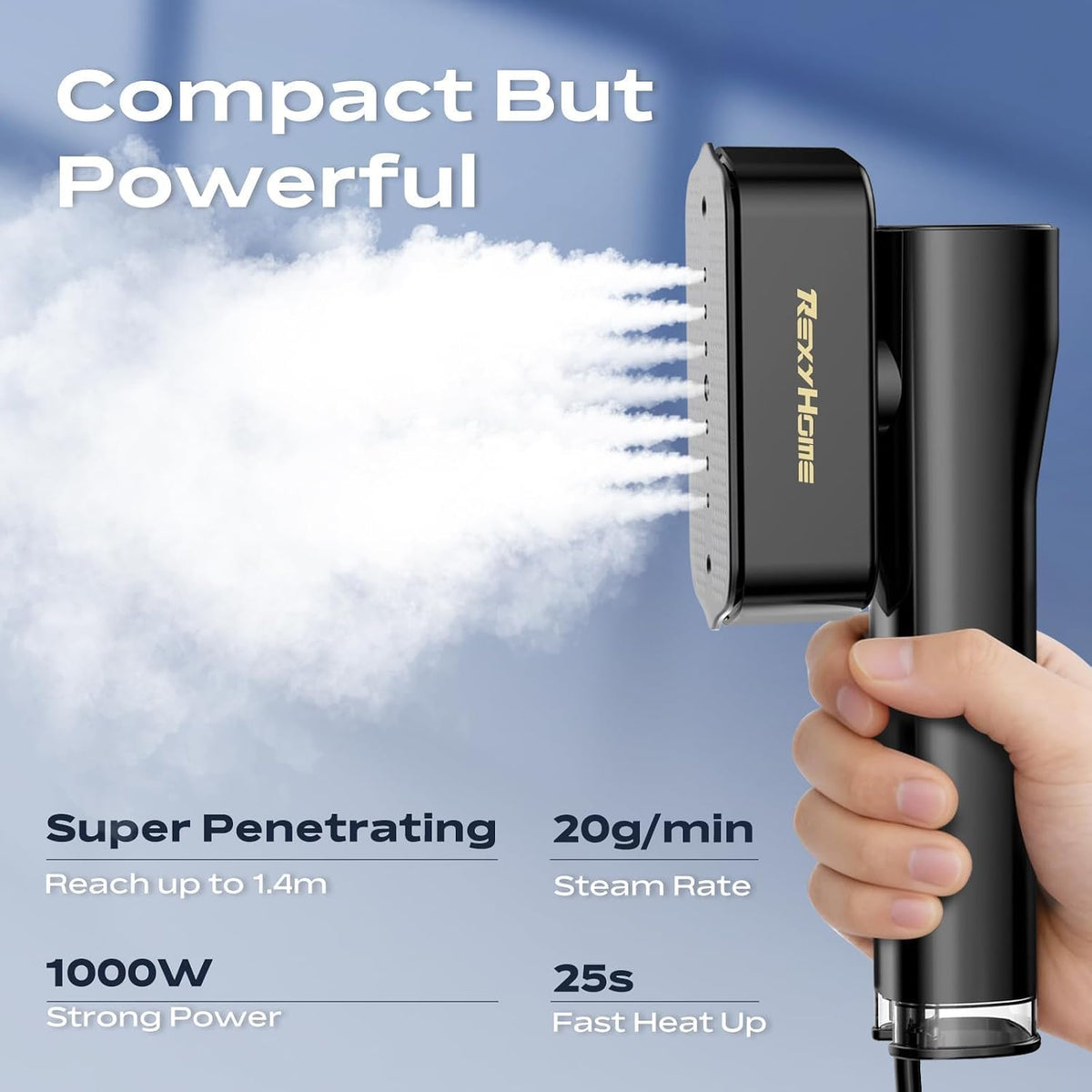 Travel Steamer for Clothes: 1000W Powerful Clothes Steamer & Iron